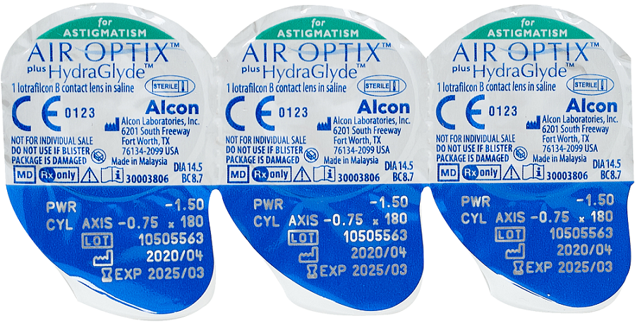 Air Optix  Plus HydraGlyde Astigmatism (3шт) - изображение 4