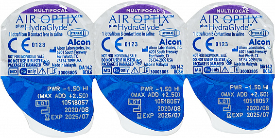 AIR OPTIX plus HydraGlyde Multifocal (3шт)